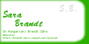 sara brandt business card