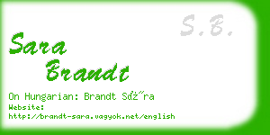 sara brandt business card